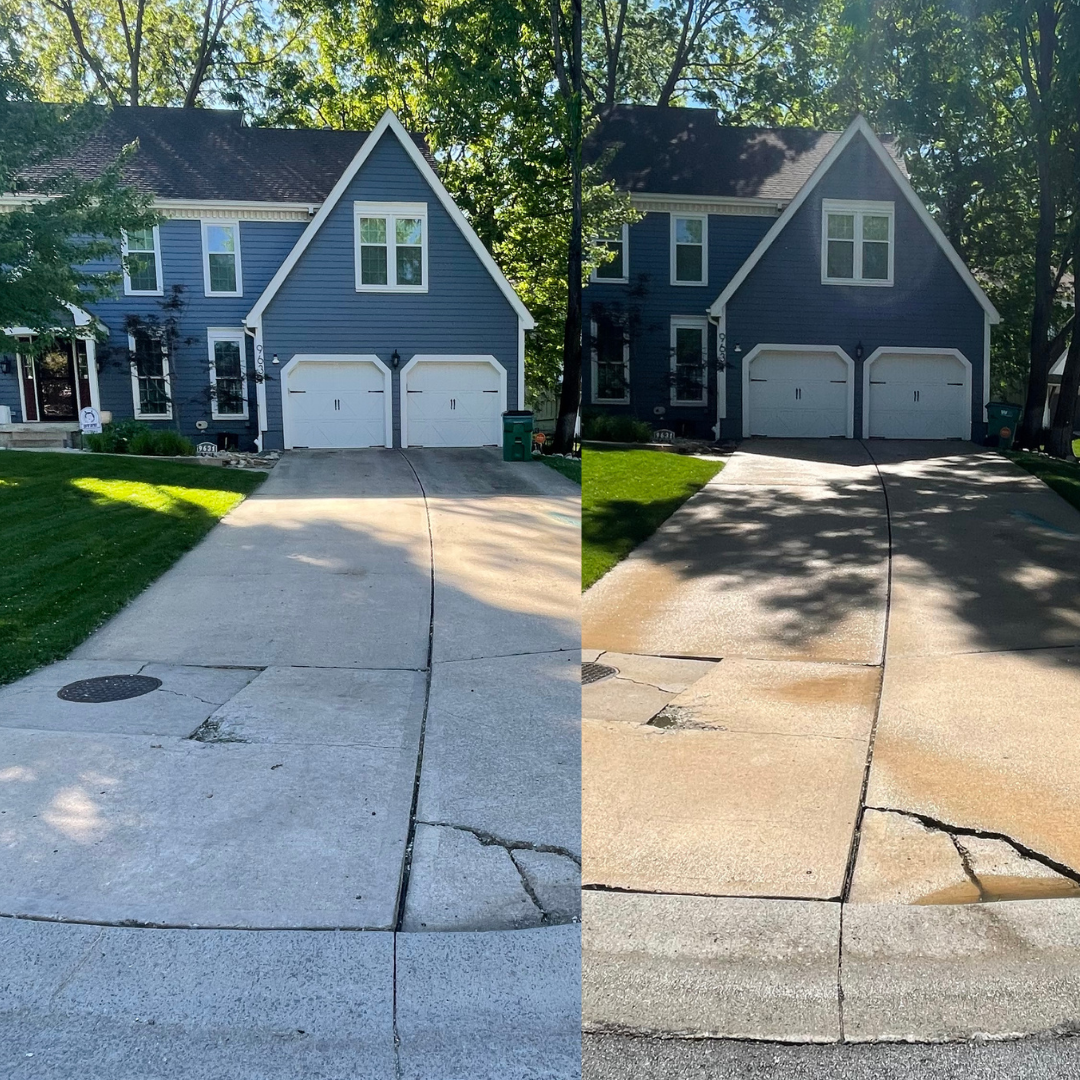 Concrete driveway sealing project in Kansas City